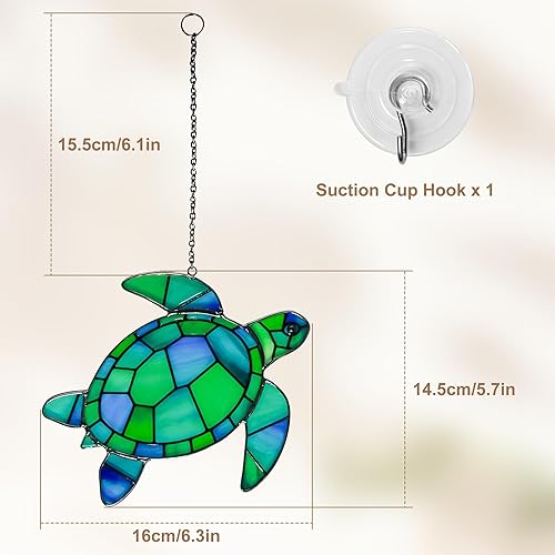 Miniatura 4 de Atrapasoles para colgar ventanas de vidrieras, hecho a mano, atrapasoles para colgar ventanas, decoración de ventana costera, perfecto para regalo