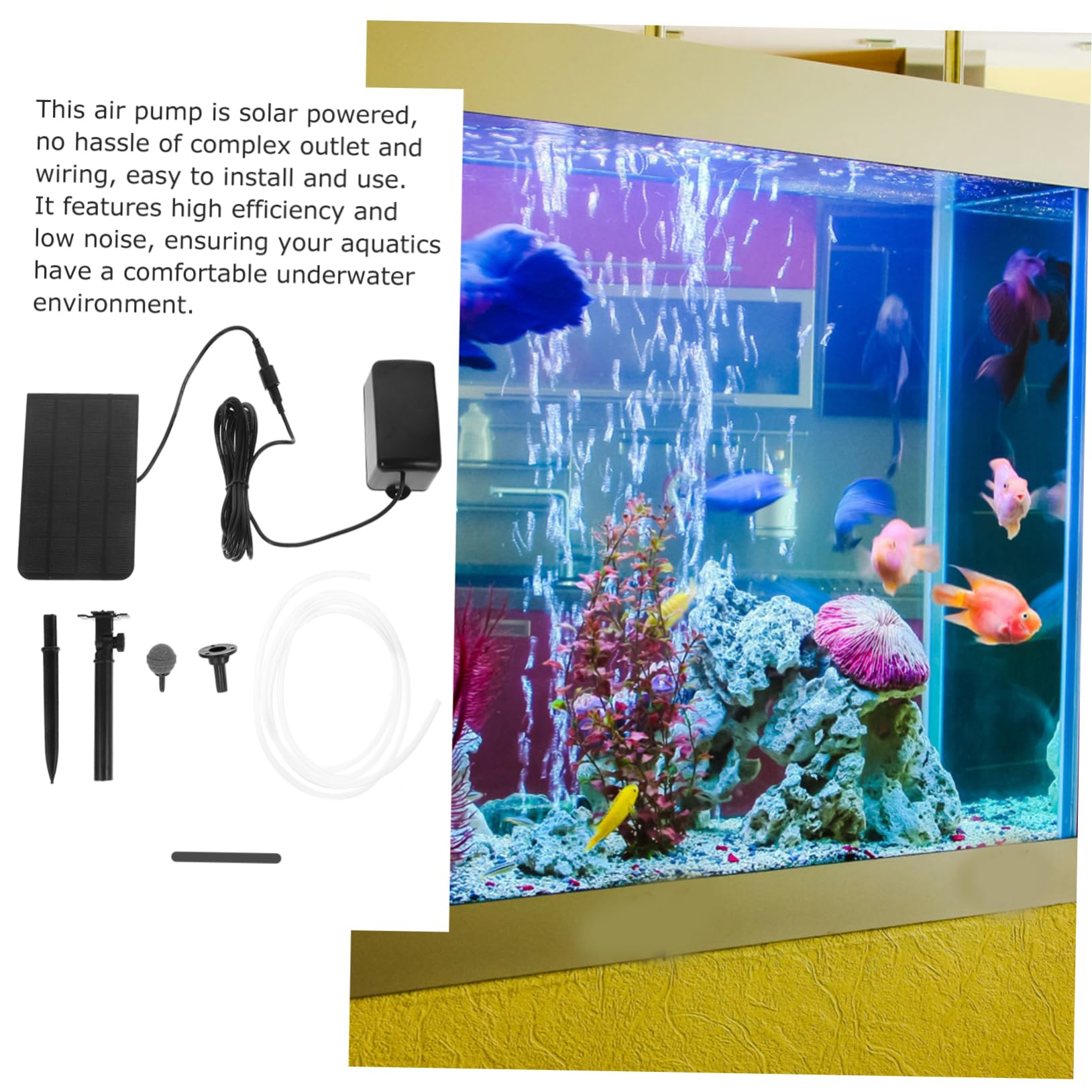 TOYANDONA 2stücke Solarbetriebene Aquarium Luftpumpe Sauerstoffpumpe Für Teich Und Aquarien Leise Und Installieren Für Fischzucht Und Outdoor-anwendungen