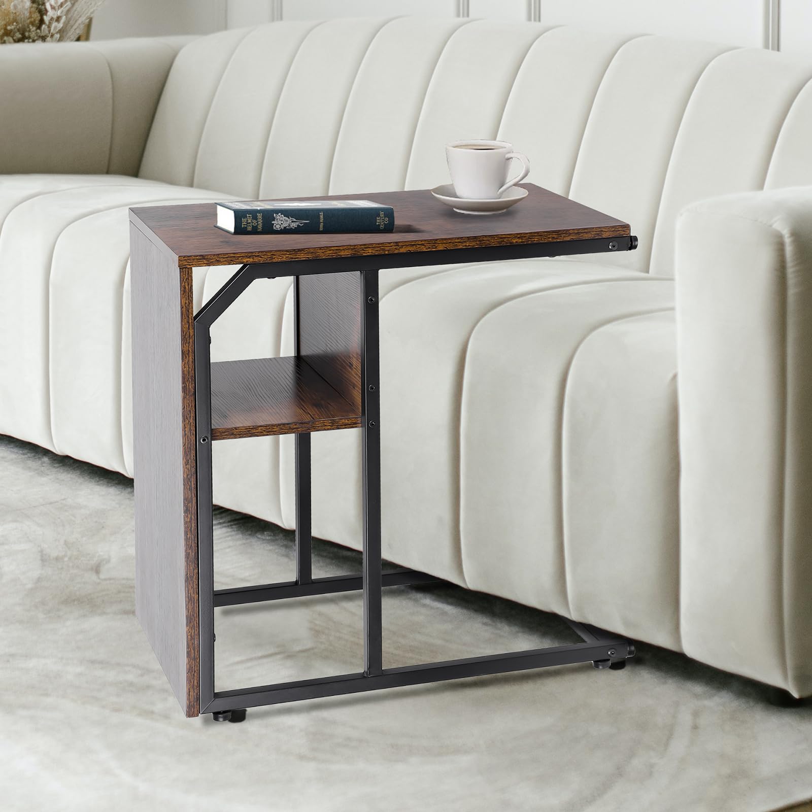 Snapklik.com : Side Table, C Shaped End Table, Side Table For Couch ...
