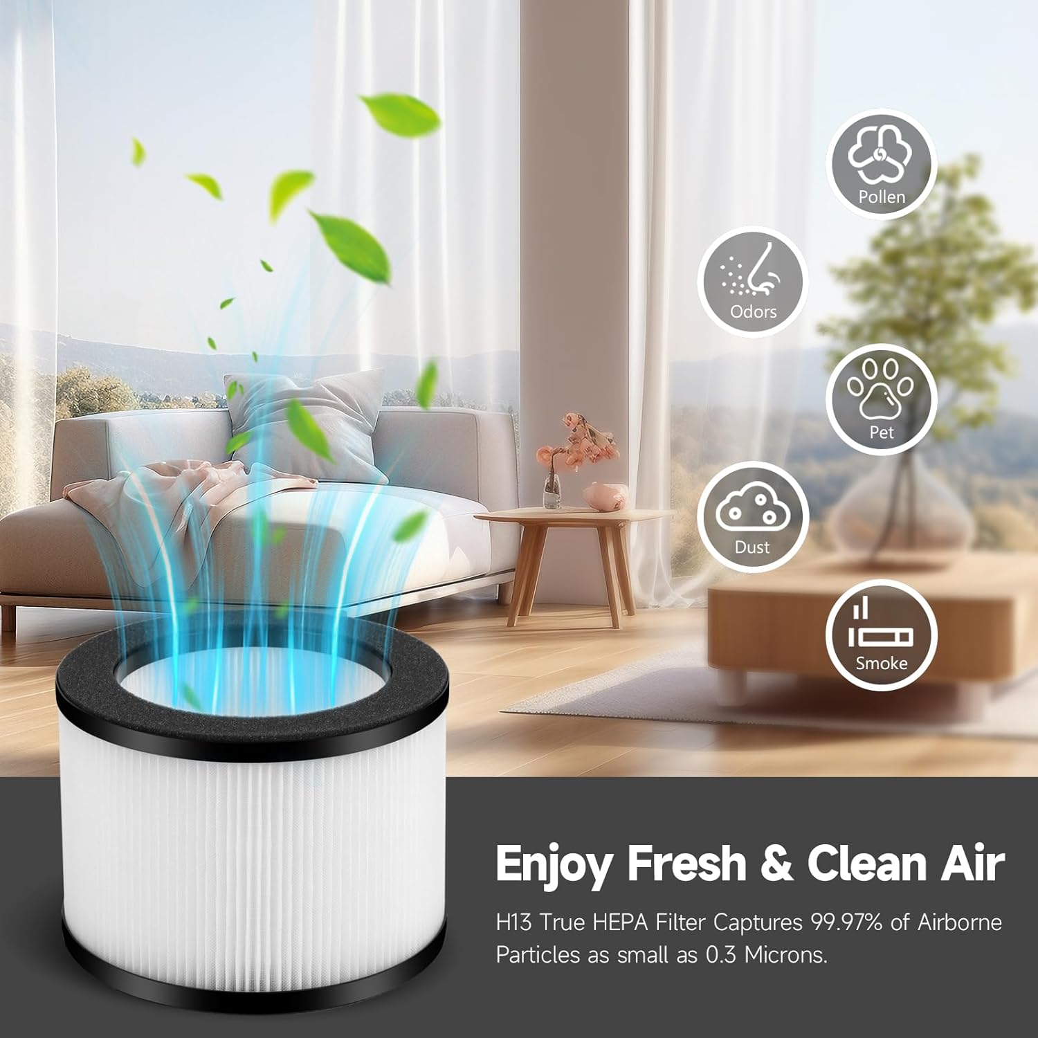 2-Pack VF10 Replacement Filter Compatible with VENDFO VF10/VF10 Pro Purifier, Air Cleaner Filters - Image 5