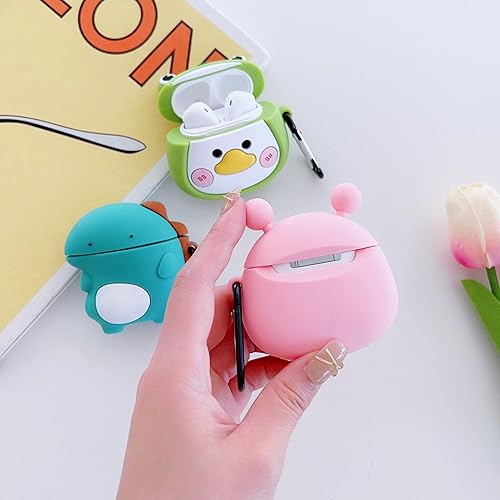 Miniatura 6 de wifantien - Linda funda 3D para AirPod 21er, diseño 3D de dibujos animados para mujeres y niñas, niños, a la moda, kawaii, rana, pato y dinosaurio,