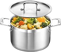 Vista 12 de Olla de acero inoxidable con tapa de 24 cuartos de galón, acero inoxidable 18/8 duradero, base unida a impactos para calefacción uniforme, asas