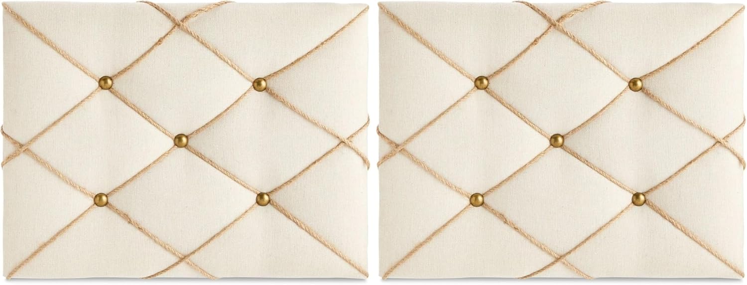 Farmlyn Creek Rectangular Fabric Bulletin Board - Picture Board for Photos - Farmhouse Style & Office Wall Decor - 16 x 12 in, Beige (Pack of 2)