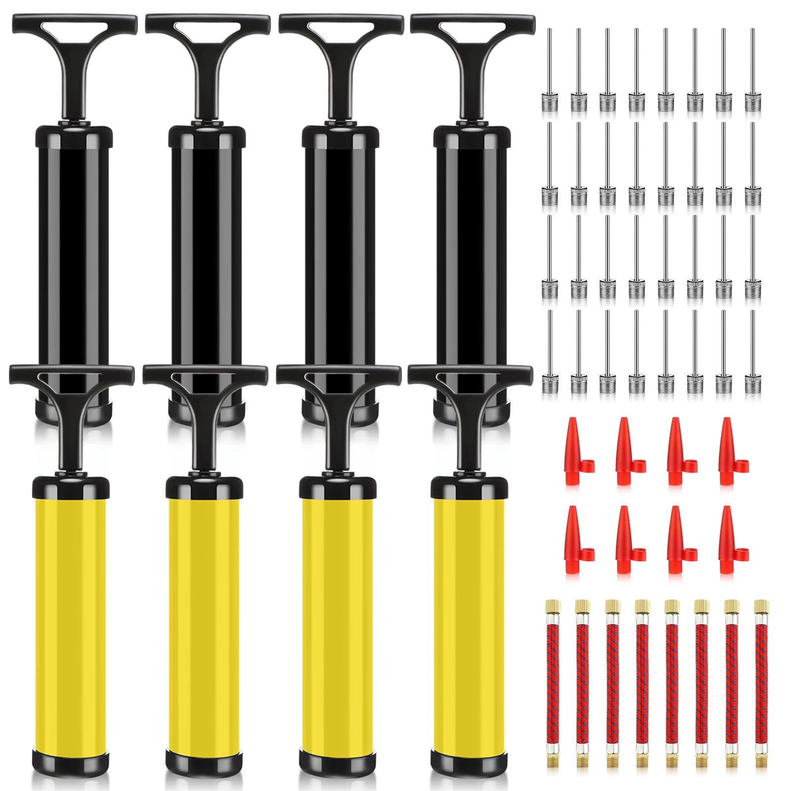 Chumia8 Sets Ball Pumps Air Pump Bulk for Balls with Needle, Nozzle, Extension Hose Sports Ball Tool for Soccer Basketball Football Volleyball