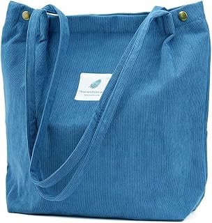 Lyrovo Women Corduroy Shoulder Tote Bag for Work Beach Travel and Shopping Grocery Price In India