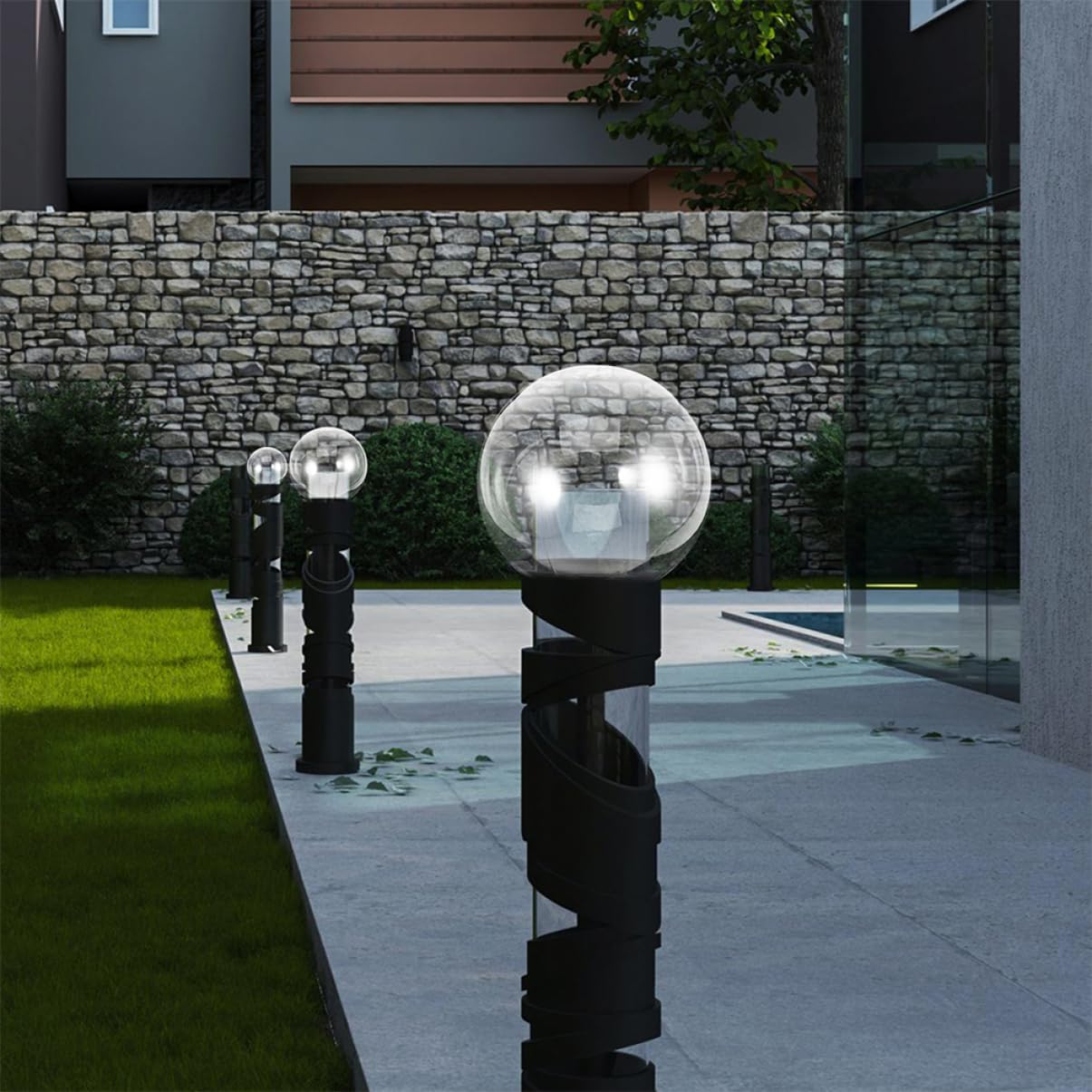 Ball Lampshade Cover Replacement Globe for Outdoor Light Acrylic Wall Sconce Shade