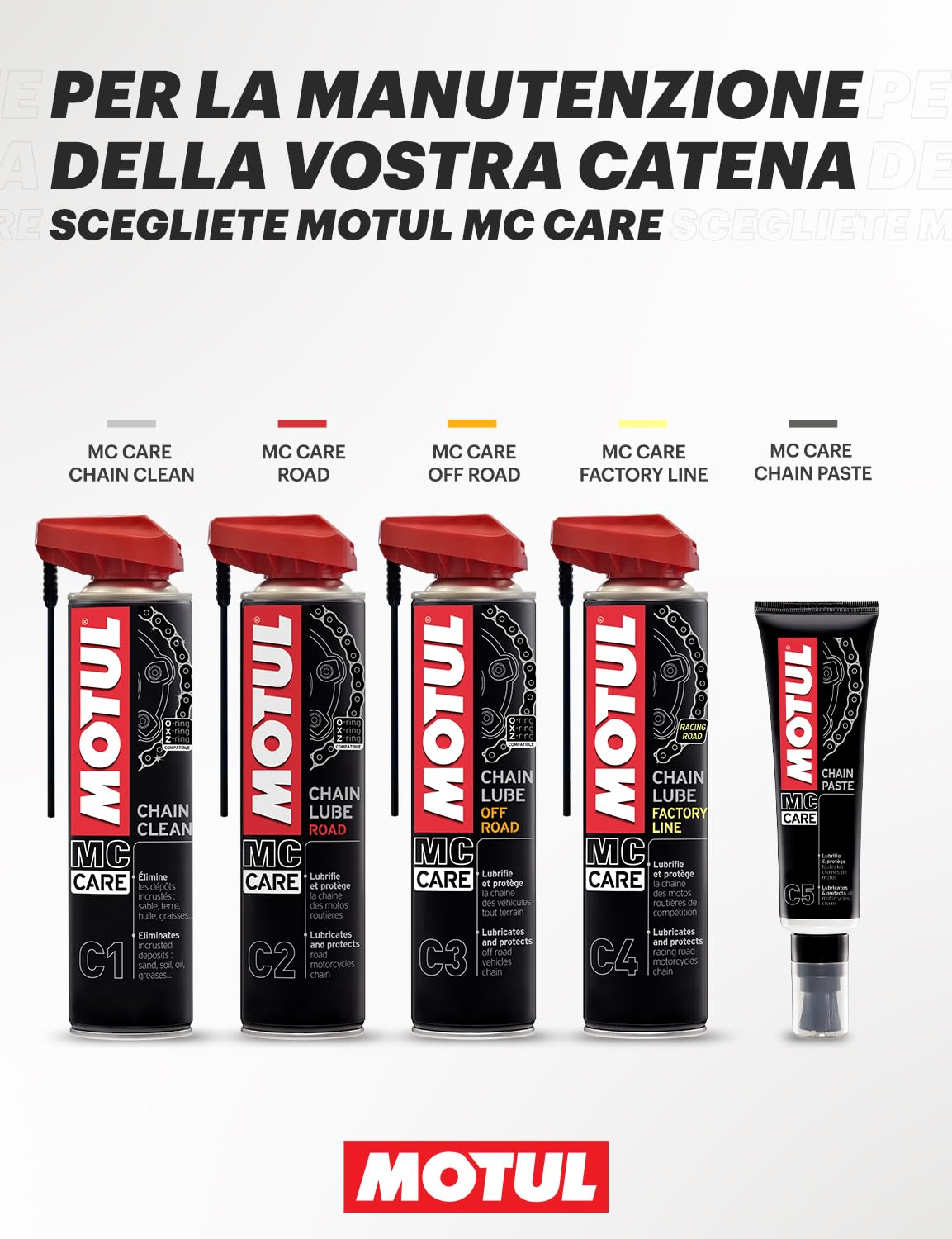 MOTUL 102981 C2 Chain Lube Road - Lubrificante per catena, 400 ml