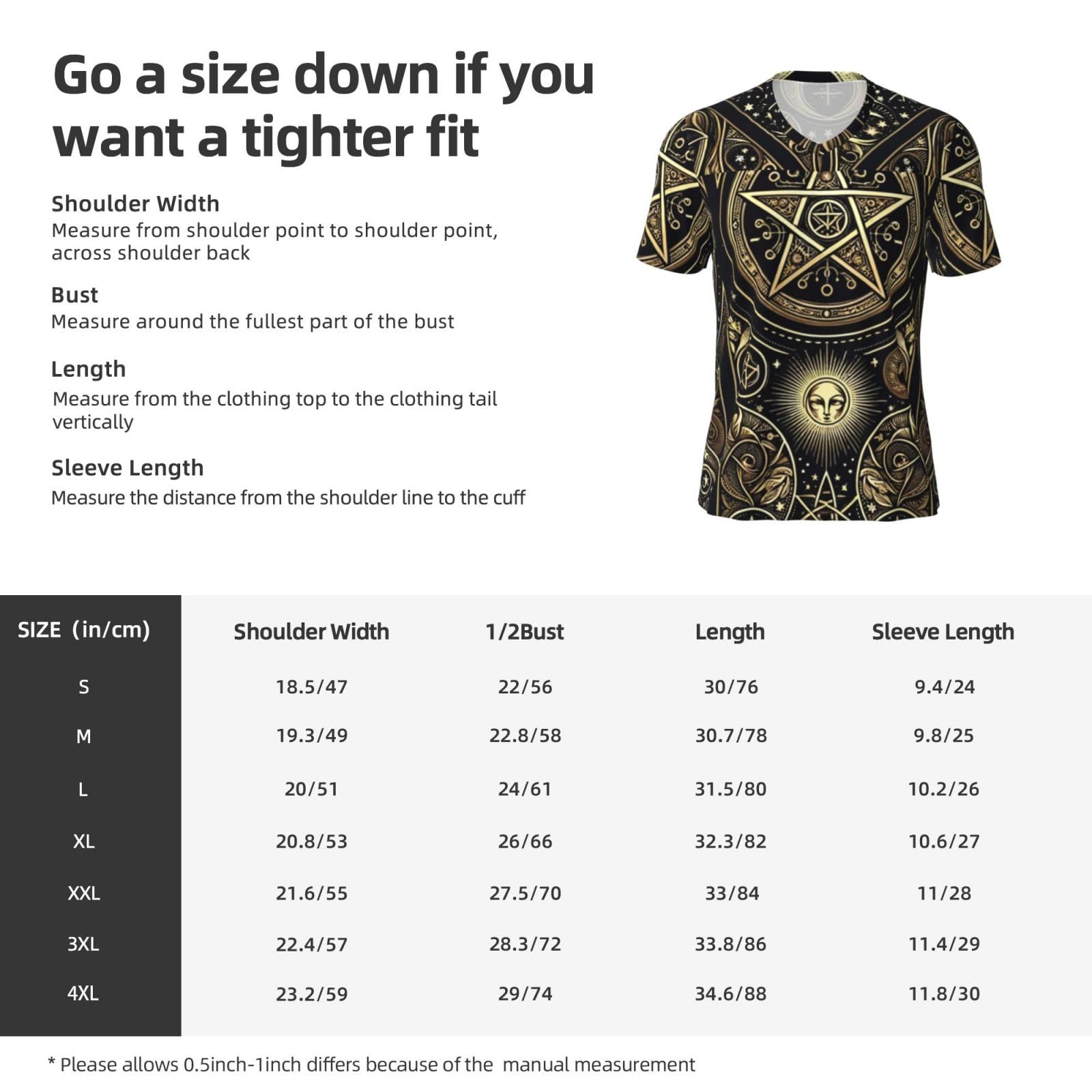 Stylish Athletic Sports Jersey Celestial-Pentagrams-Stars Men's Rugby Jersey Medium Black