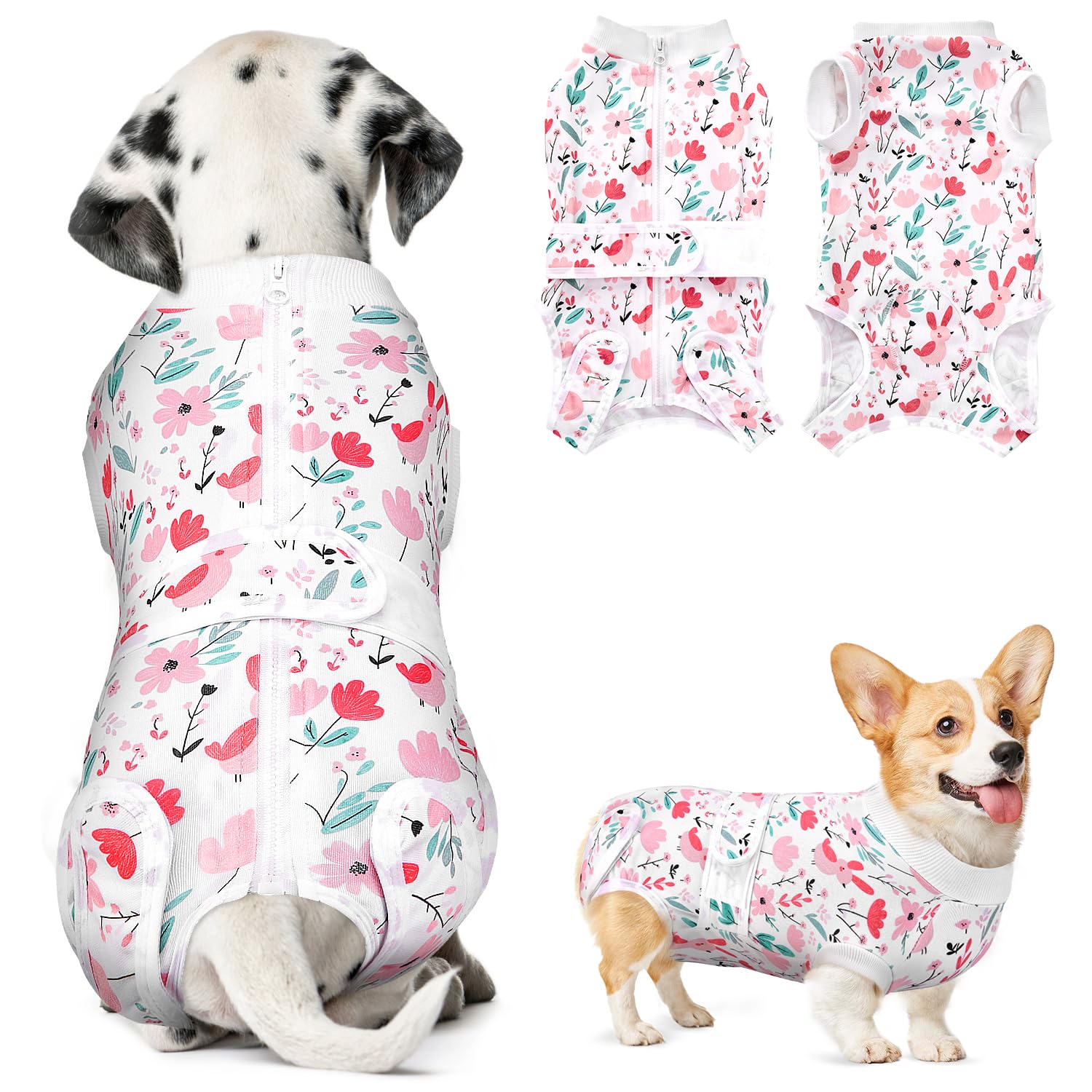 Eyein Dog Surgery Recovery Suit Female - Male Dog Surgical Bodysuit Abdominal Wounds Protector, Stop Licking Spay Shirt After Surgery Onesie with Zipper, Pet Cone E-Collar Alternative(L) โ image 1
