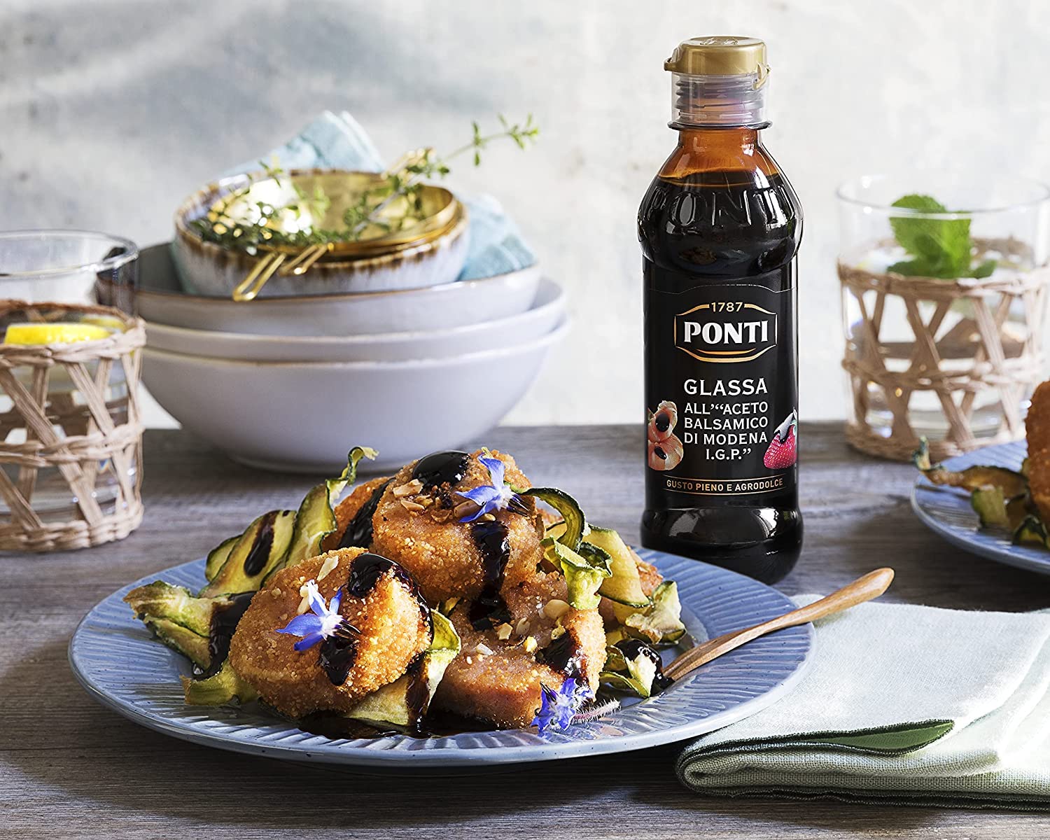 Ponti Aceto Balsámico di Modena - Salsa de vinagre balsámico (12 unidades, 250 ml)