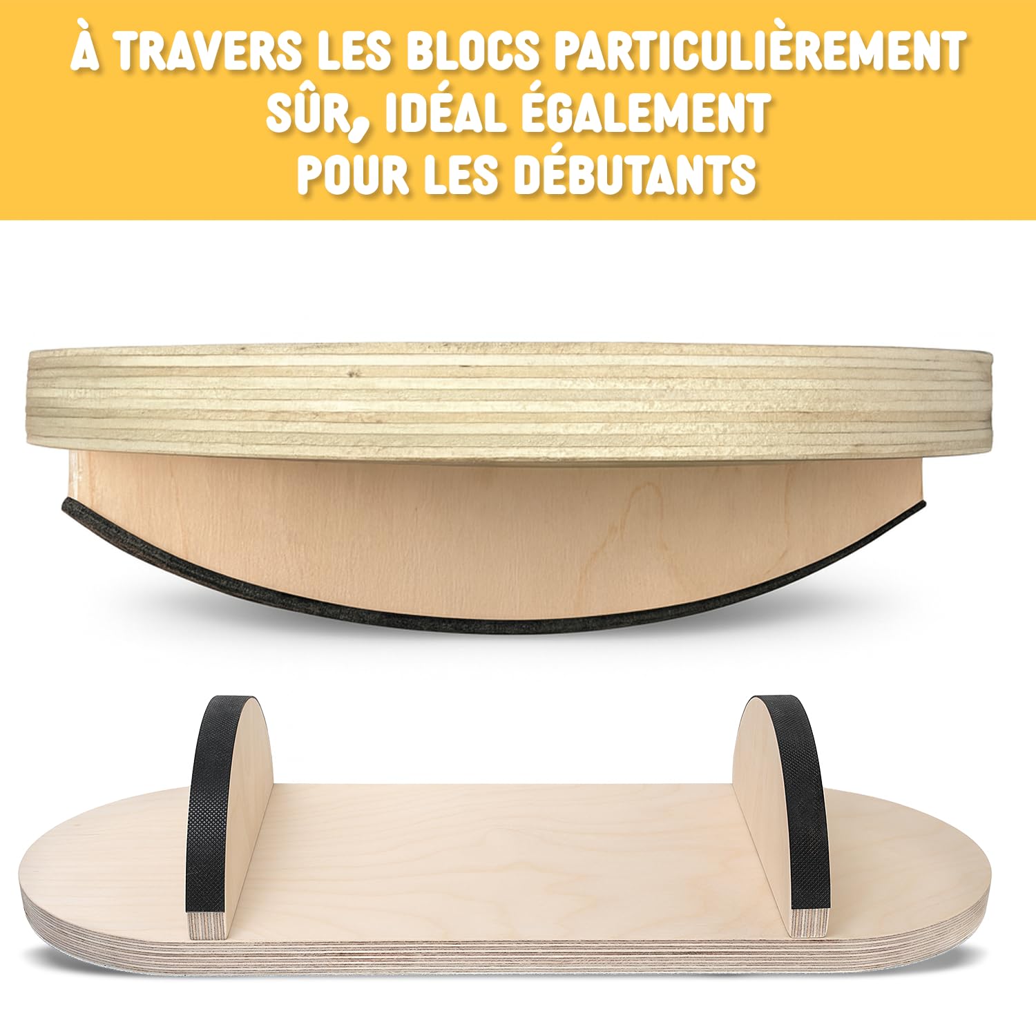 Festicy Planche d’Équilibre Enfant en Bois de Bouleau I Balance Board Antidérapante avec 3 Niveaux de Difficulté I Planche Équilibre Enfant dès 3 Ans I Jouet Éducatif et Sportif