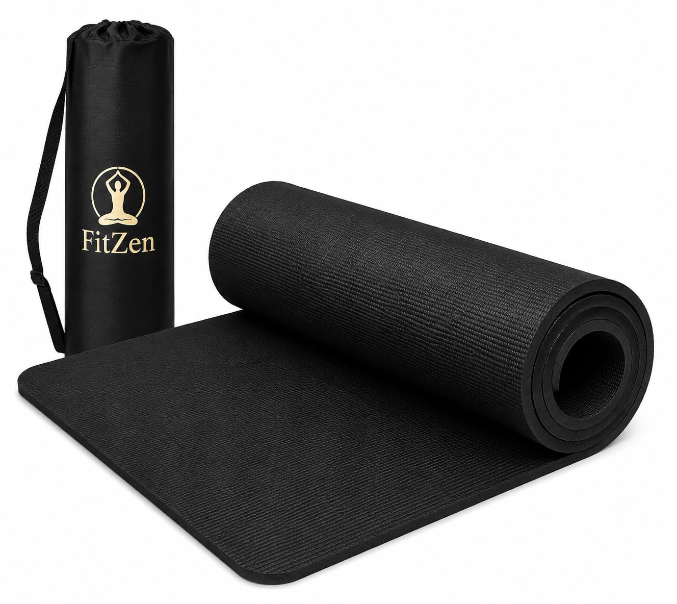 Yoga Mat for Women and Men 4mm with Carry Strap EVA Material Extra Thick Exercise Mat for Workout Yoga Fitness Pilates and Meditation, Anti Tear Anti Slip For Home & Gym Use (Black)-image-10