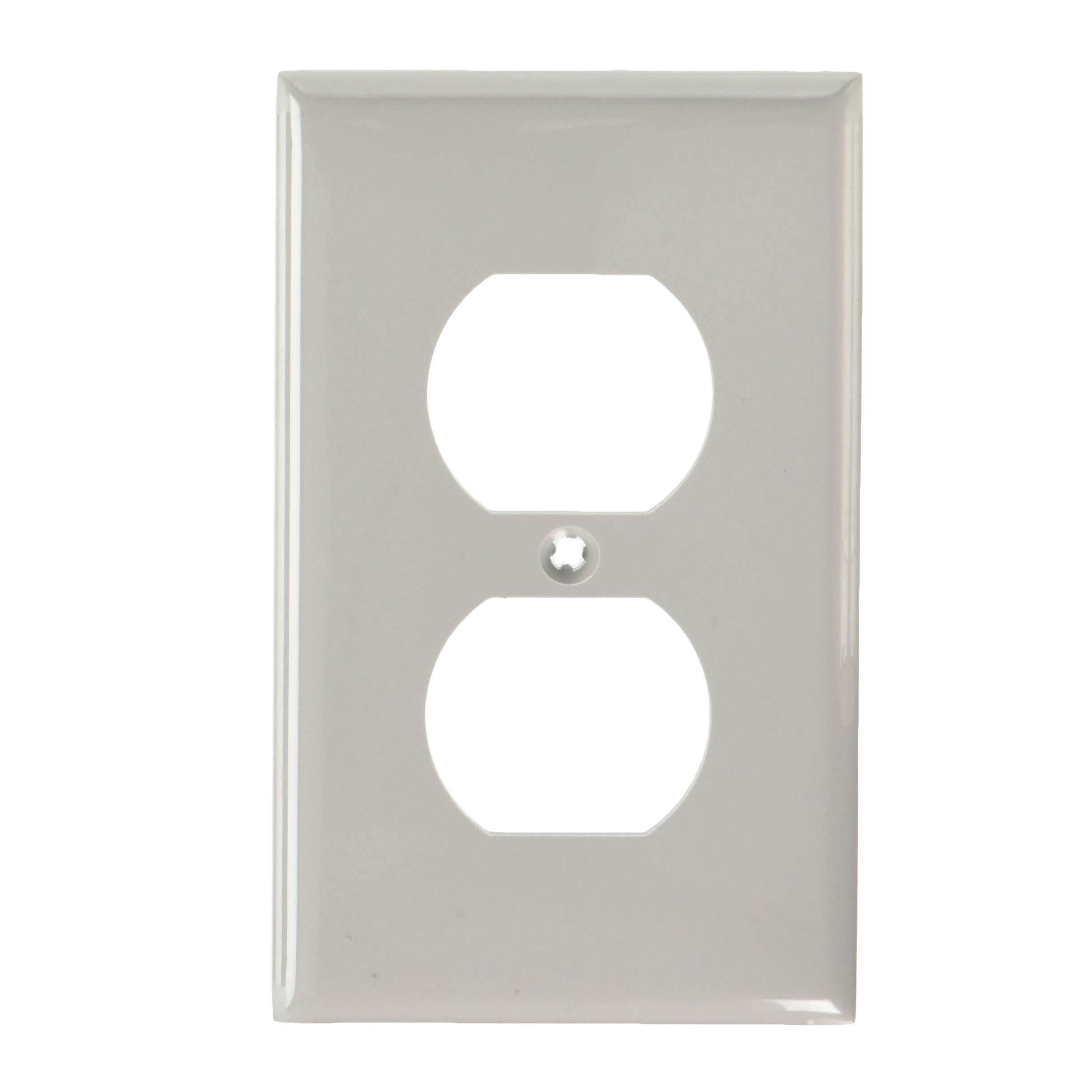 Plaque pour prise double Leviton 80703-W robuste pour rénover les murs abîmés