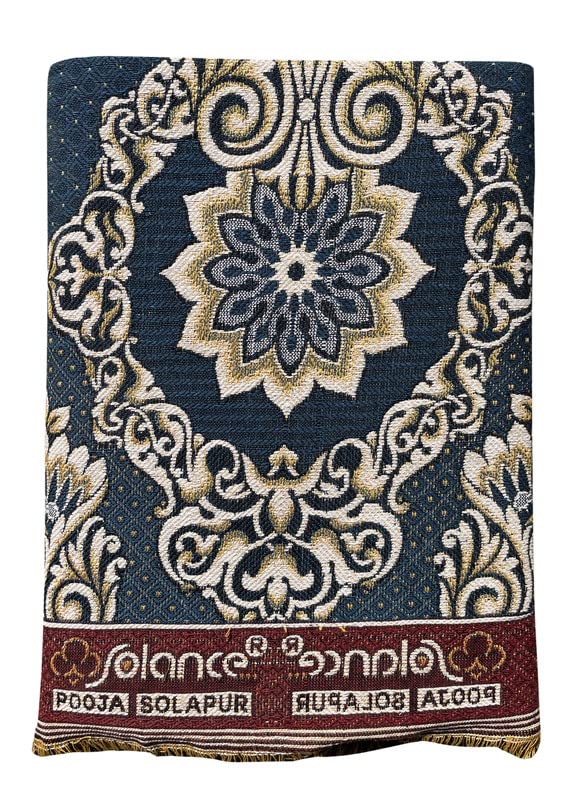 Solance by Mandhania Solapur Chaddar Cotton Blanket, Bed Sheet Single Bed Full Size Pack of 1 (PCSS1015)-image-22