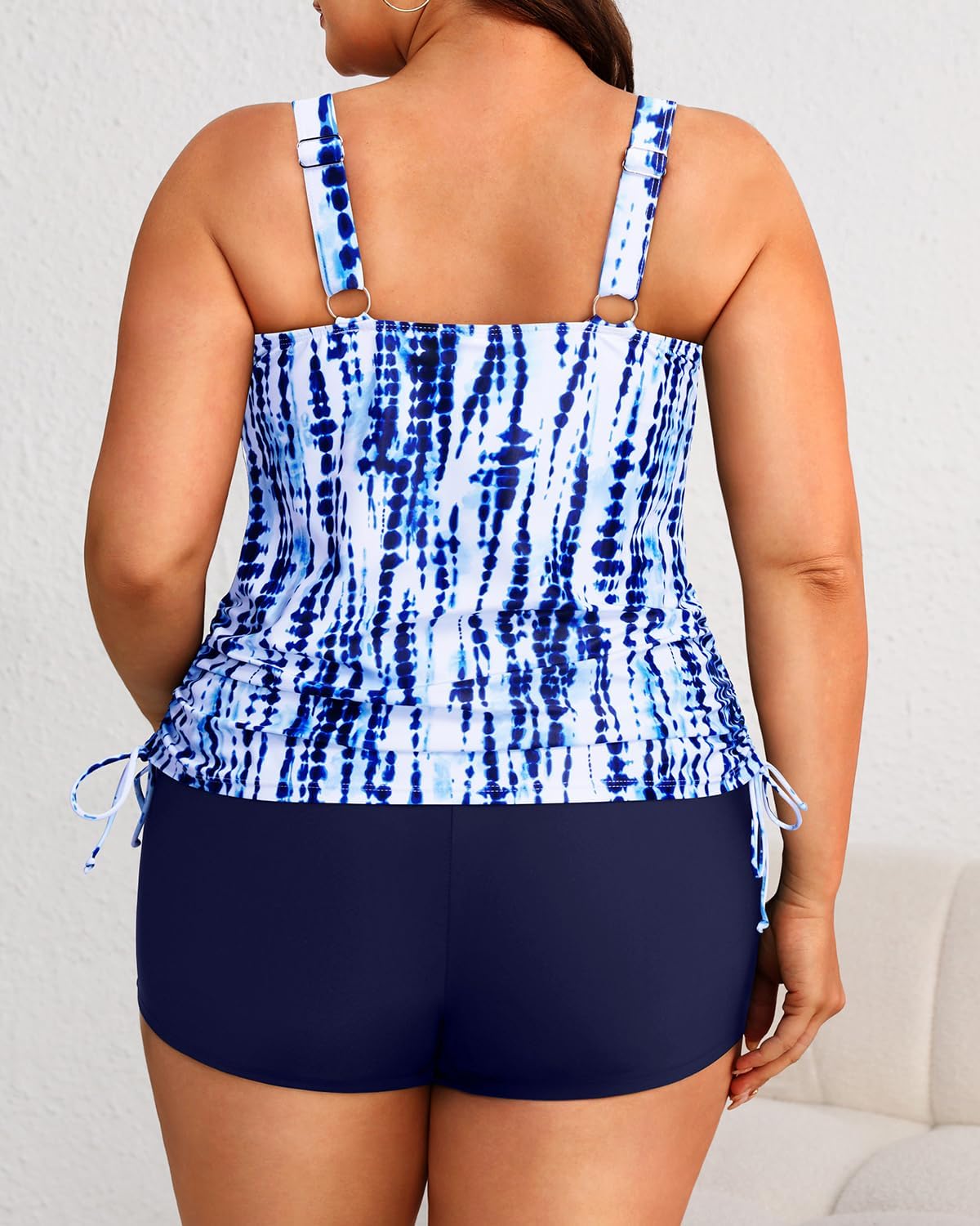Women's Plus Size Tankini Swimsuit - Two Piece Bathing Suit with Shorts 2025 V-Wired Tummy Control Swimwear - Image 4