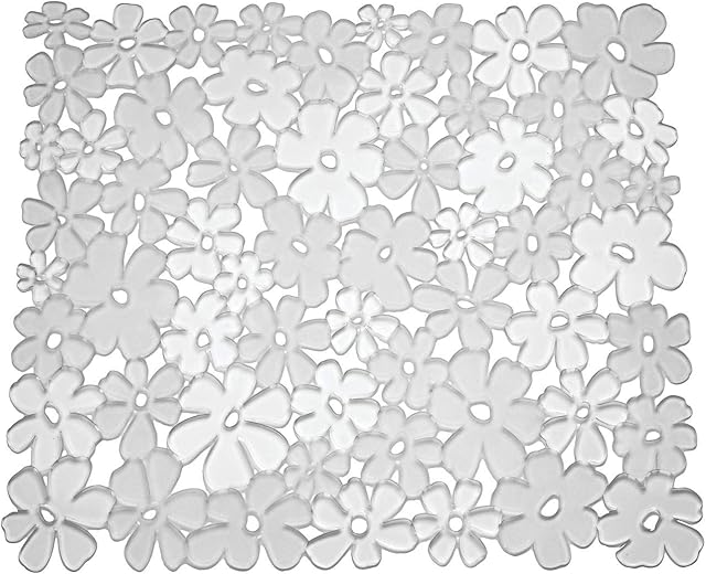 iDesign 60860 Blumz Sink Liner, Protective Kitchen Sink Accessories, Made of Durable PVC Plastic, Clear, Regular