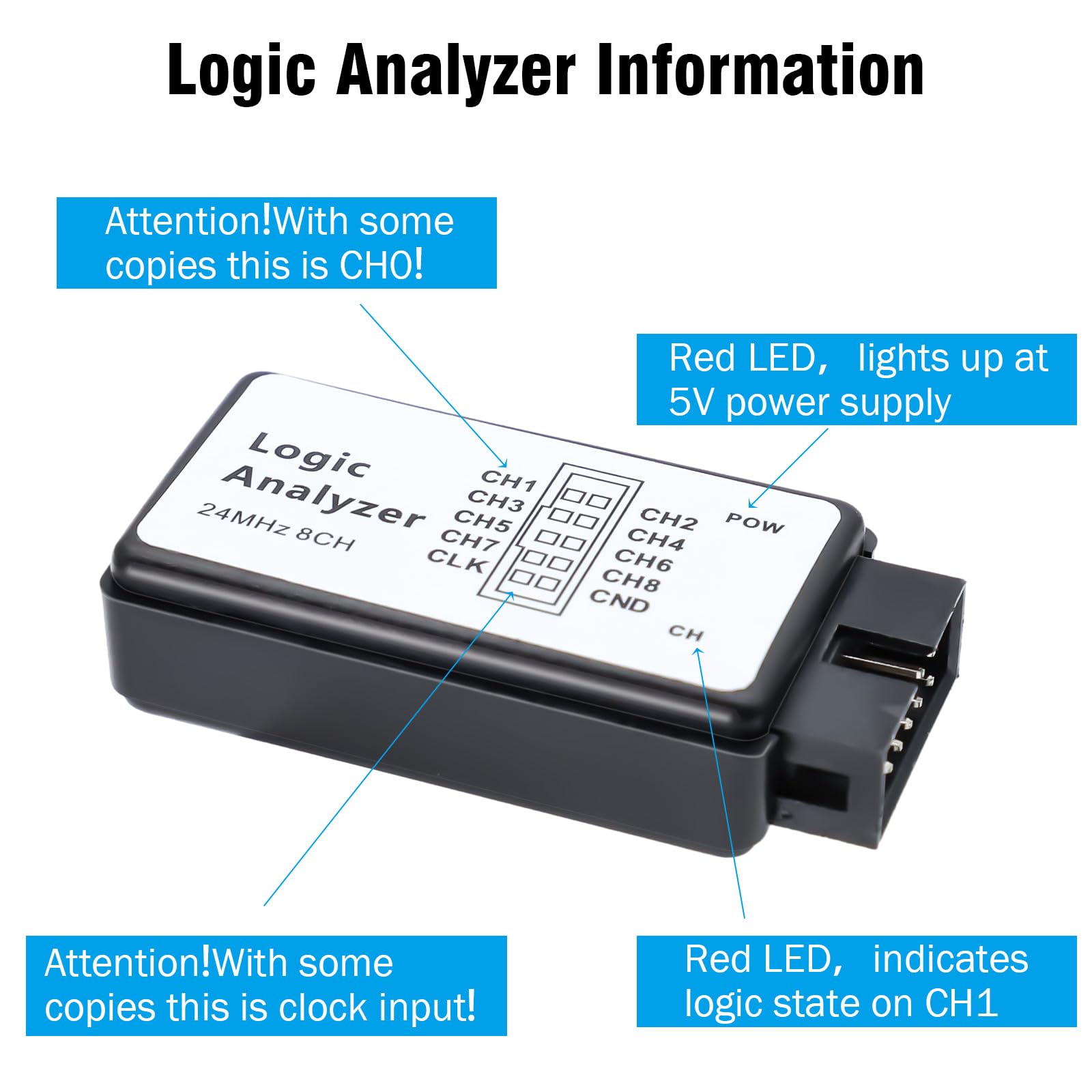 Analizzatore Logico USB Binghe 8CH 24MHz - Compatibile Con Arduino - Foto 11