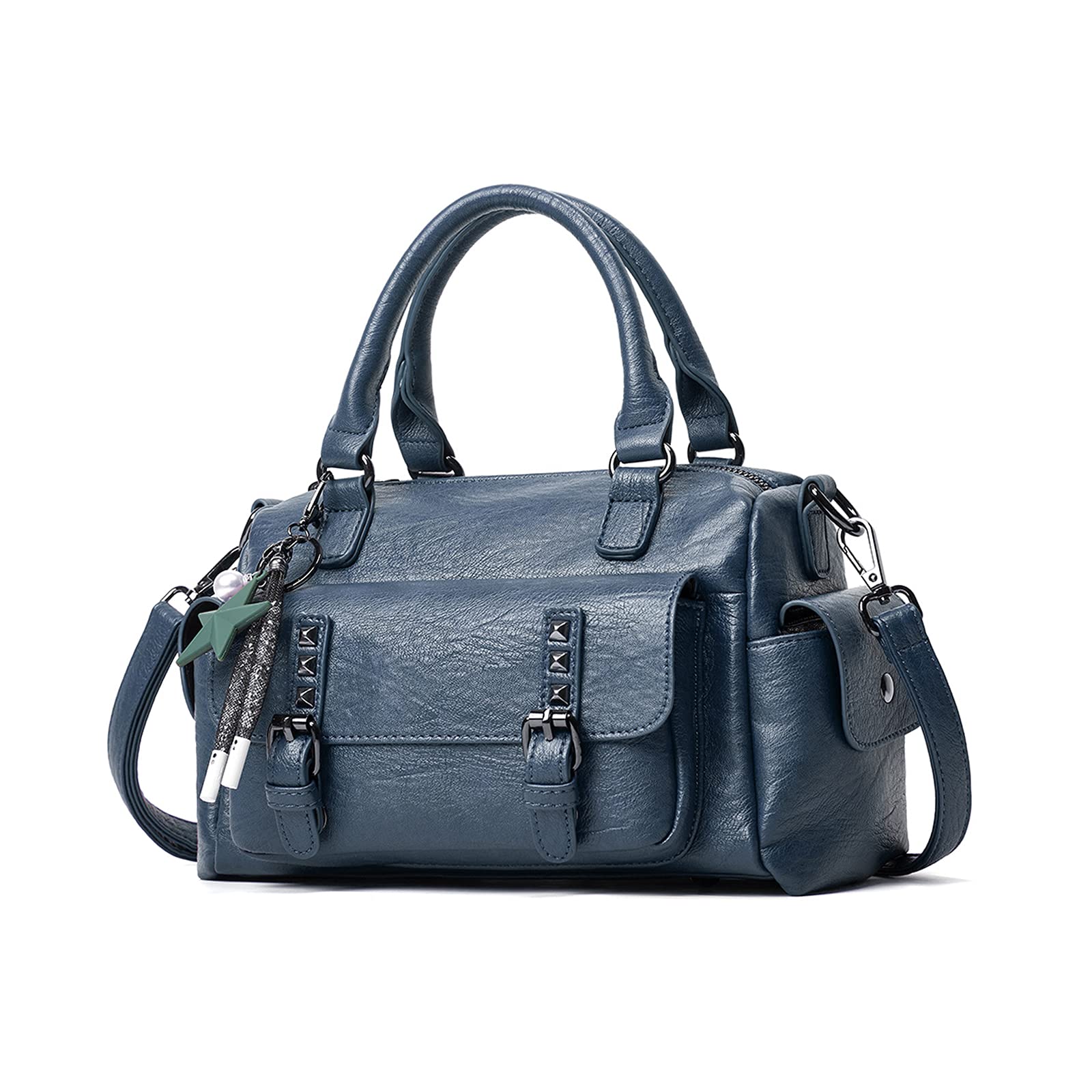 NICOLE & DORIS Sac Bandoulière Femme Sac a Main Cuir Souple Sacs Portés Epaule Rétro Sacoche Messenger Sac Crossbody Femme Sac Fourre Tout Poches Multiples
