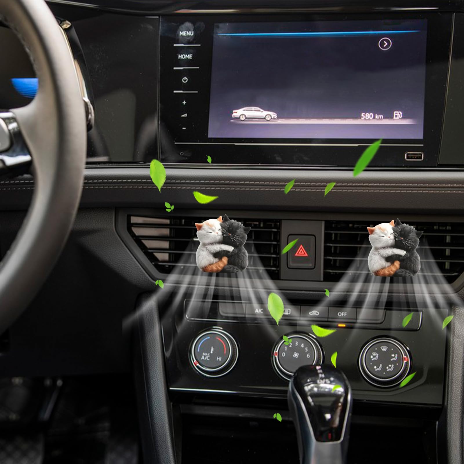 Profumatore per Auto con Clip da Bocchette Deodorante Decorativo Gatto | Diffusore Divertente in Acrilico per Donne Casa Camion Furgone Pendolarismo Viaggio Notte Ventilatore