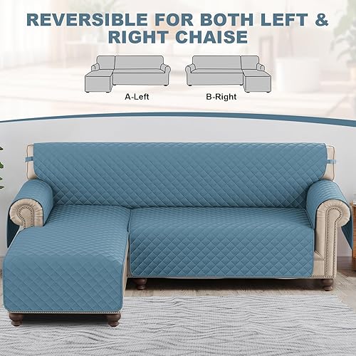 Miniatura 7 de cjc Funda de sofá impermeable de doble cara en forma de L, funda de sofá seccional, funda de sofá reversible, funda protectora de muebles para