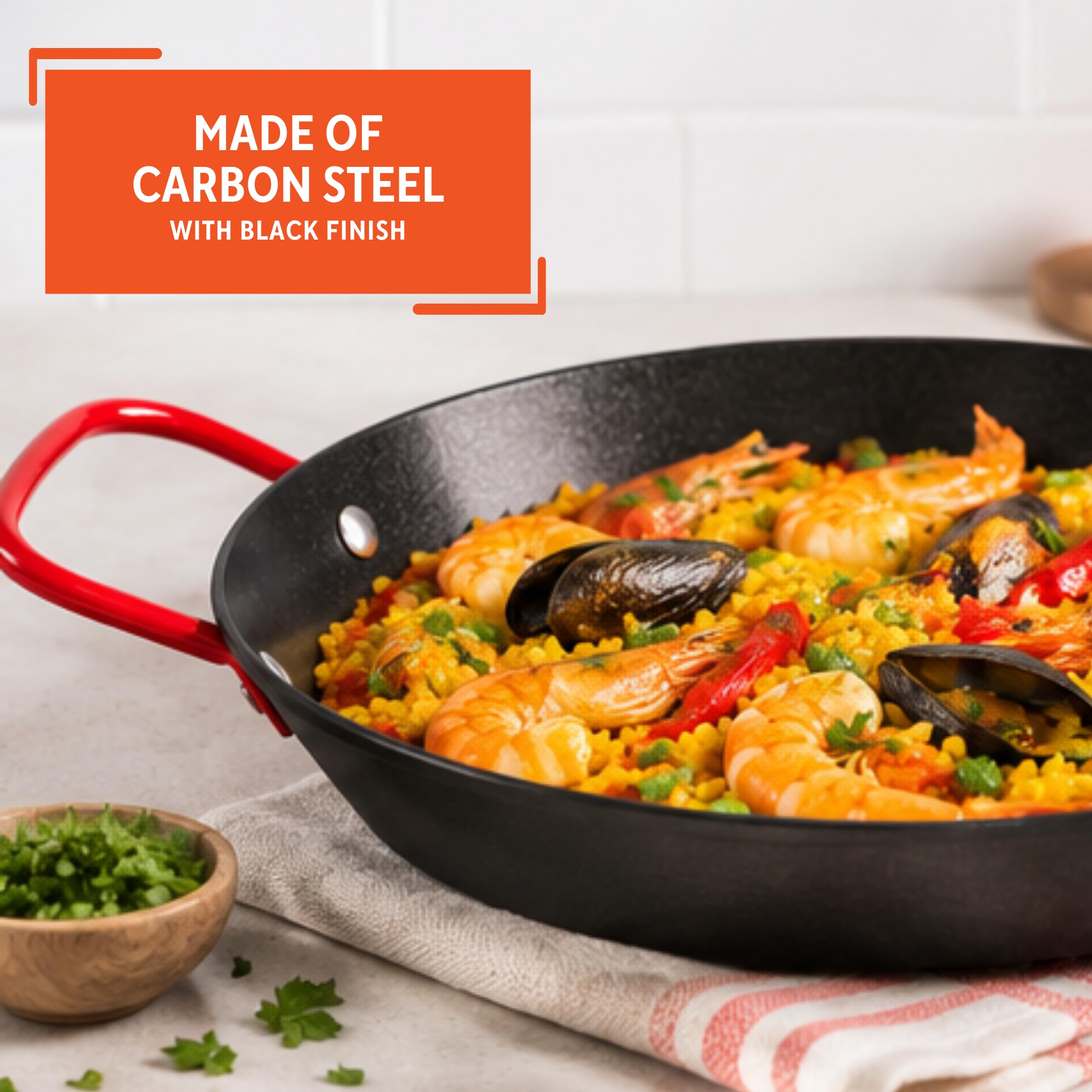 IMUSA Paella Pan - Carbon Steel Nonstick -5