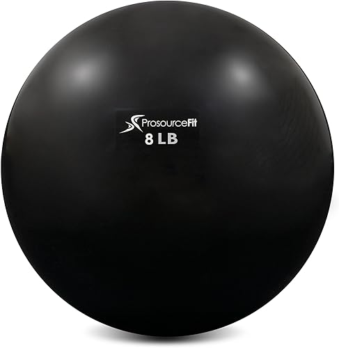 ProsourceFit Weighted Toning Exercise Balls for Pilates, Yoga, Strength Training and Physical Therapy, 2 lb to 8 lb, Color Coded Negro