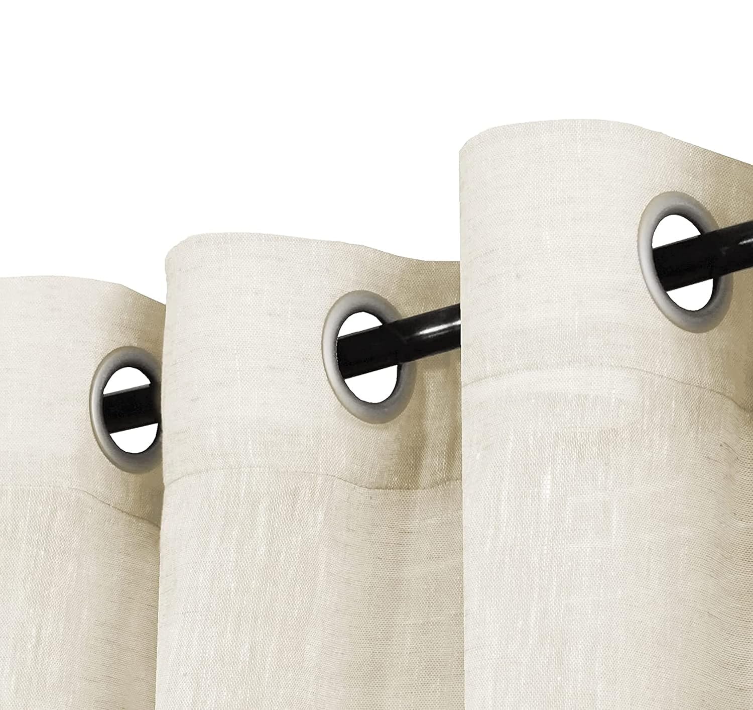 Premium Cotton Linen Solid Sheer Curtains 7 Feet Long Set of 1 | Parda for Bedroom and Living Room| Transparent Net Curtains for Door 7 Feet | Light Filtering | Cream Curtains-image-32