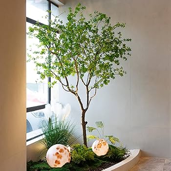 Amazon｜背の高い人工オリーブの木、リアルな鉢植えのシルク人工