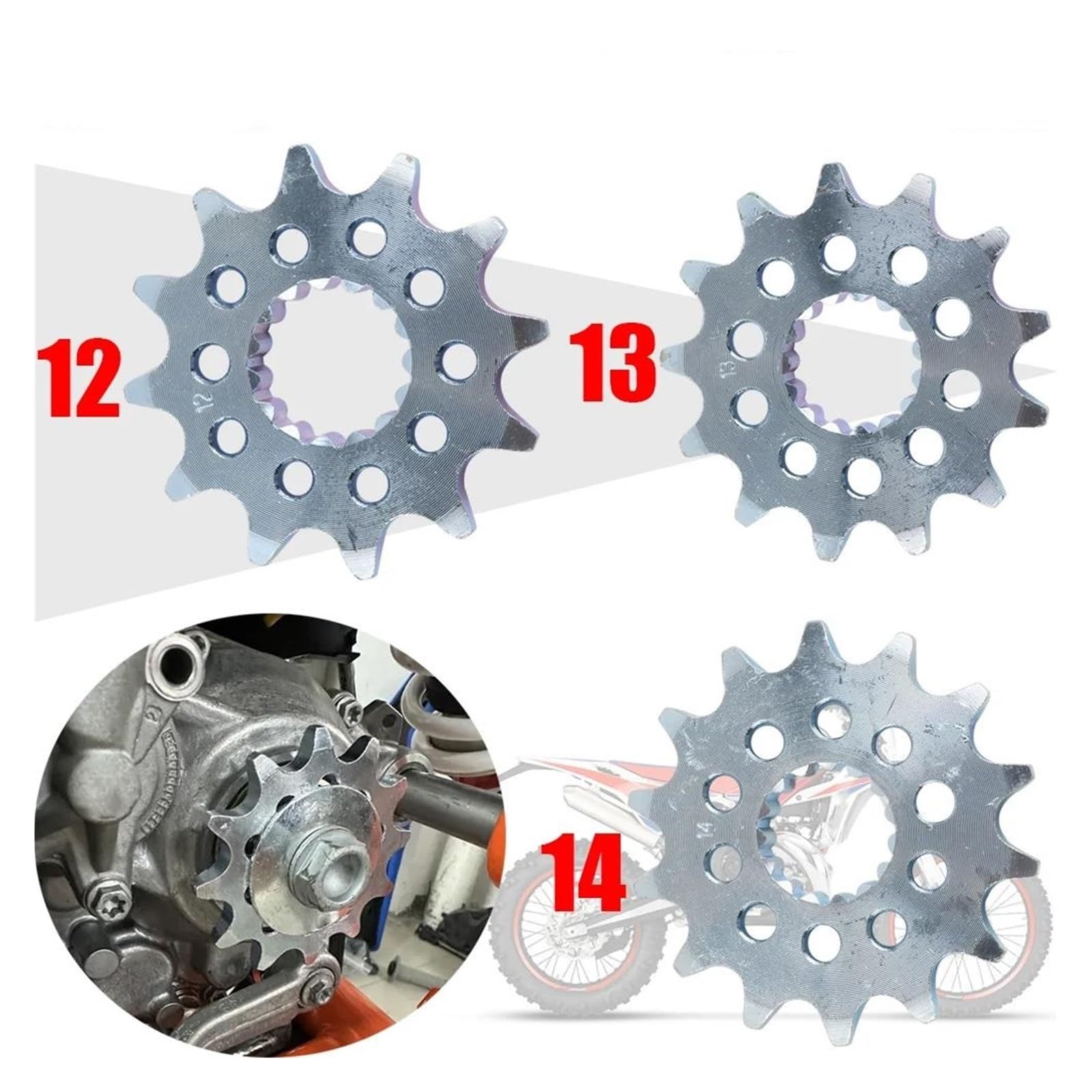Pignon De Chaîne Avant XTRAINER X-Trainer pour Motos pour Be&ta RR 125, 200, 250, 300, 350, 390, 400, 430, 450, 480, 500 Et pour 520 (12, 13 Ou 14 Dents)(12 Teeth)