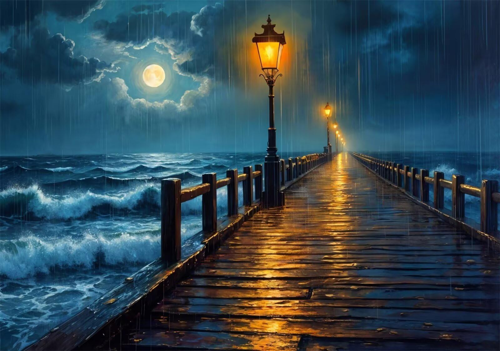 Puzzle 2000 pezzi Ponte sotto pioggia notturna per Adulti, 100x70cm Puzzle Adulti 2000 pezzi, Giochi Di Puzzle per Tutta La Famiglia, Un Regalo Festivo per Gli Amici in Una Bella Confezione