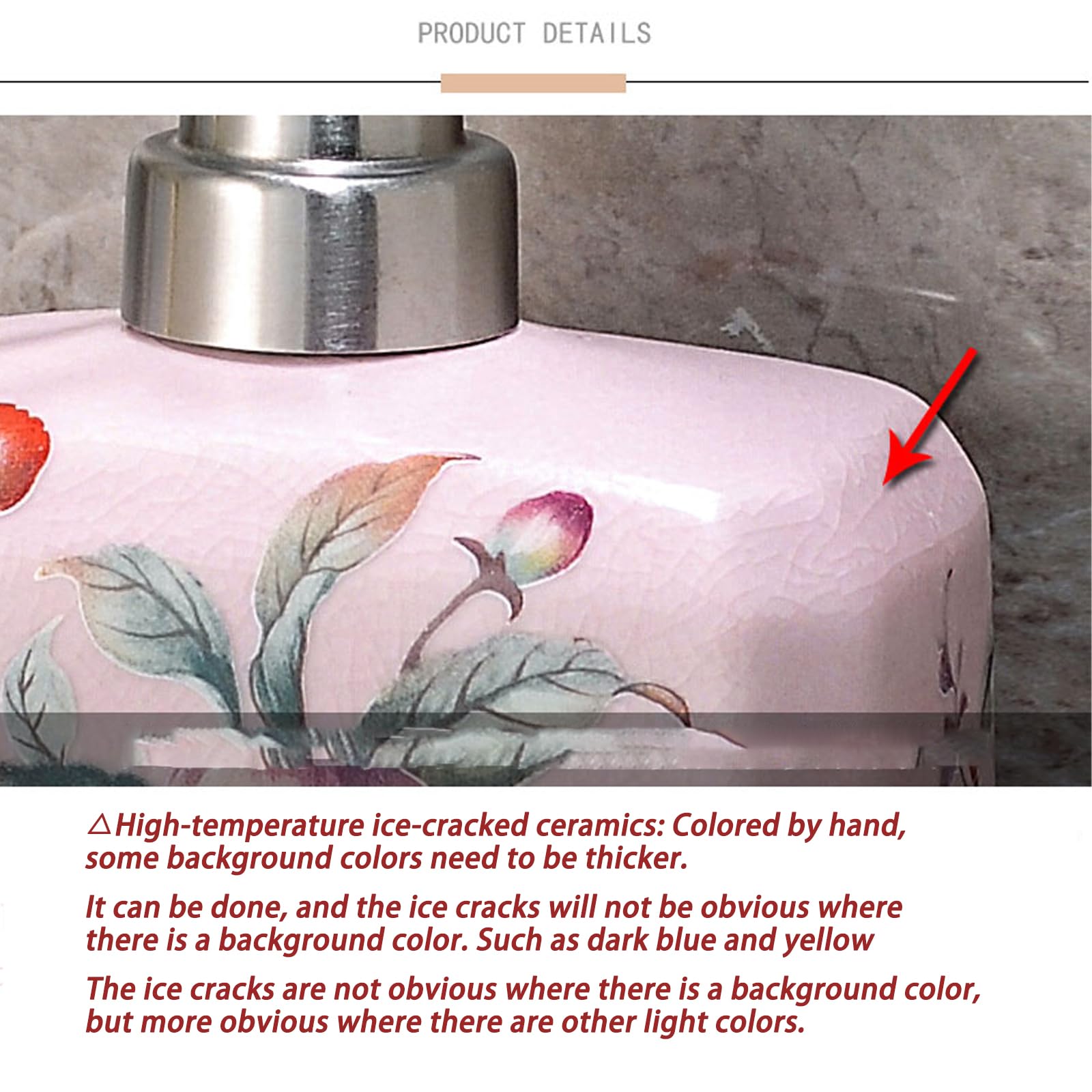 Lot de 4 distributeurs de Savon et Lotion en Flacon céramique avec Plateau et étiquette d'aromathérapie pour Salle de Bain, Cuisine et Toilettes (Rose)