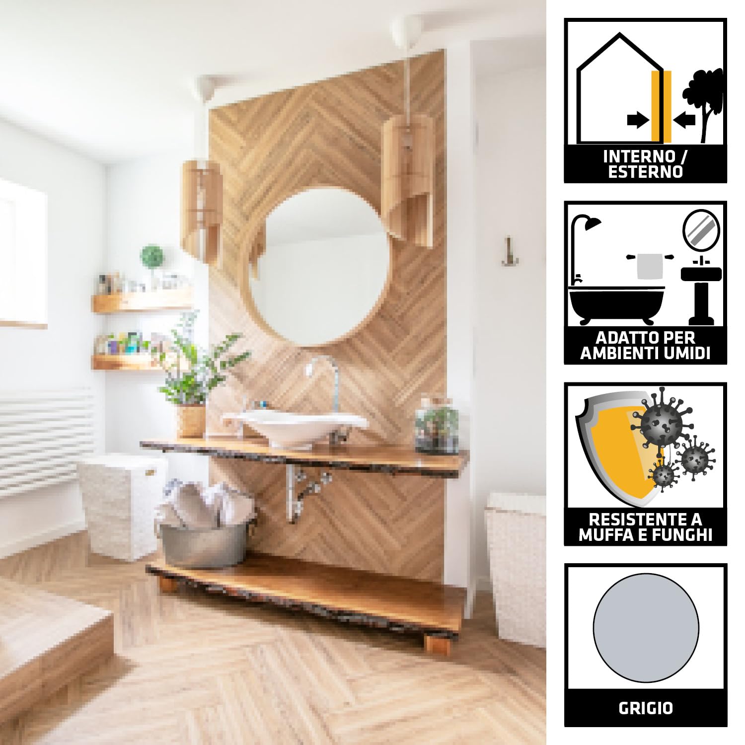 SIKA - Silicone sigillante per sanitari e piastelle - SikaSeal-175, Grigio - Ideale per bagni e cucine - Protezione antimuffa a lunga durata, non ingiallisce e garantisce igiene totale - 300ml