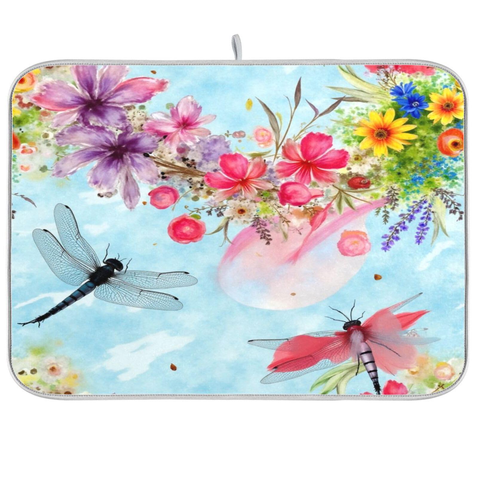 Tapis de séchage de cuisine libellule Kcldeci pliable 40x45 cm