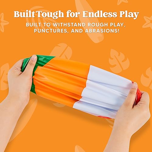 Miniatura 8 de JOYIN Paquete de 2 pelotas de playa de 20 pulgadas, juguetes de piscina, pelota inflable grande de playa, juegos de agua, clásico arco iris,