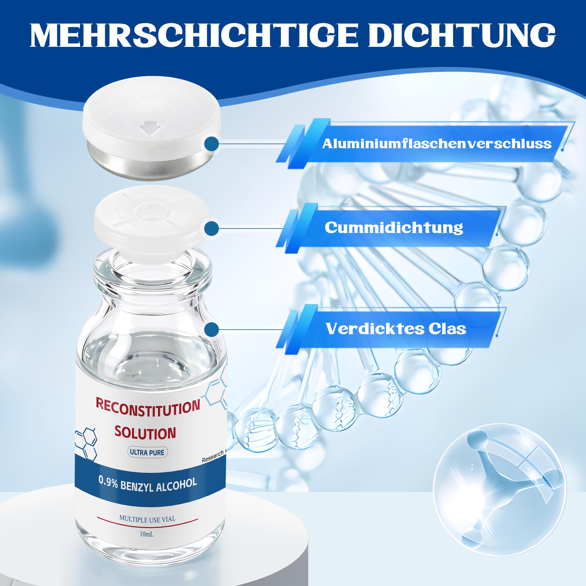 2 PCS X 10 ML Hochwertige Qualität Verschlossene Flasche, Verschlossene Glasflasche, Einzeln Verpackt