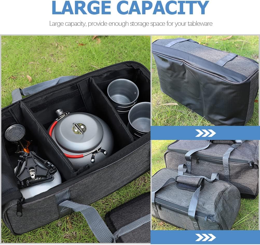 VANZACK Camping Cookware Bag, Cooking Utensils Bag, Camping Travel Cooking Utensils Organizer Travel, Outdoor Stove Storage Container, Tote