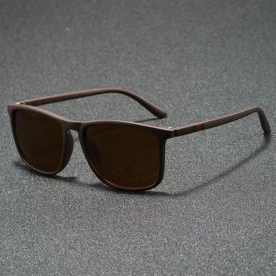 Polarized Rectangular Vintage Sunglasses for Men Women, Driving Sun Glasses for Men
