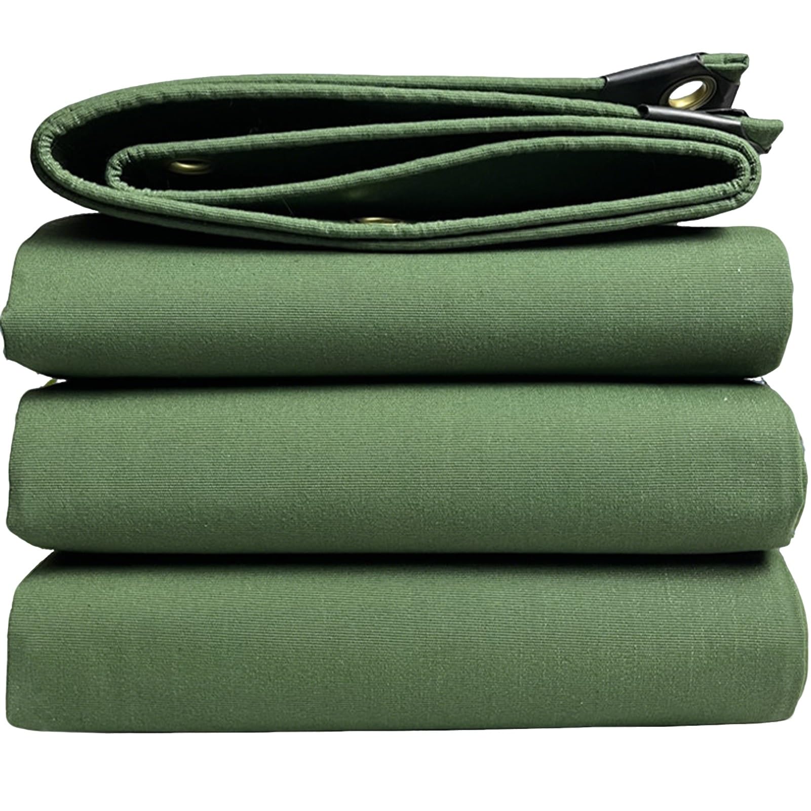 Waterproof Tarpaulin Heavy Duty Tarp Sheet 1x2m 2x2m 3x4m 6x8m for Outdoor Car, Garden, Furniture, Green Canvas Groundsheet Cover with Grommets(3x6m(9.8ftx19.7ft))