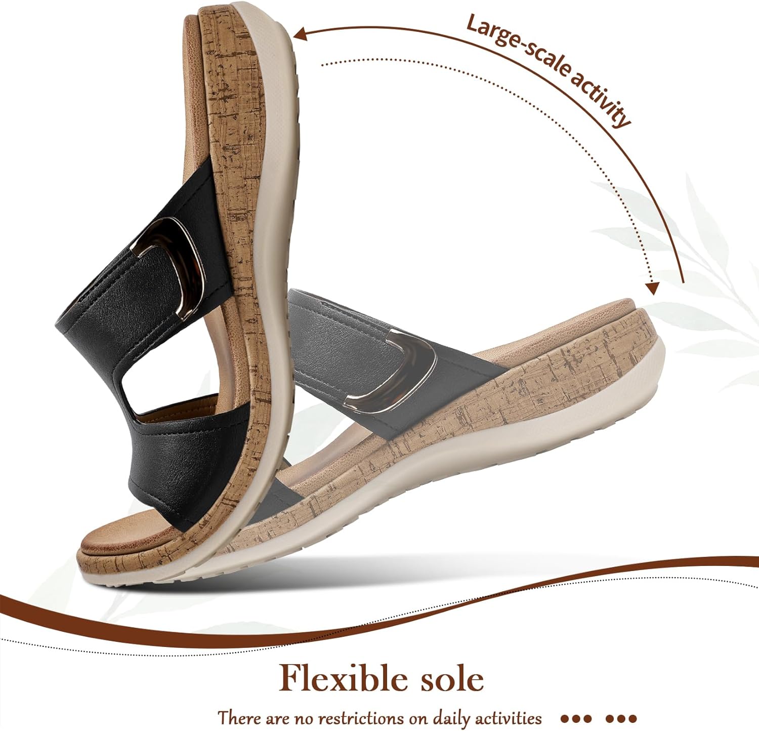 Littleplum Womens Sandals Arch Support Slides – Comfortable Flat Sandals for Women, Summer Breathable Flip-flops Walking Shoes for Beach,Travel - Image 4