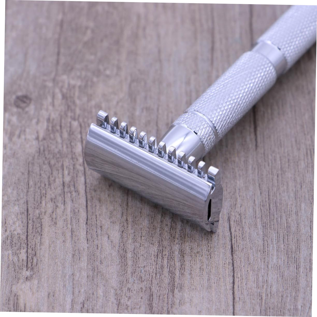 SHERCHPRY 3 Pièces Rasoir de Acier Inoxydable à Double Lame pour Hommes Conçu pour Rasage à Domicile Salon une Prise Texturée pour Plus de Confort
