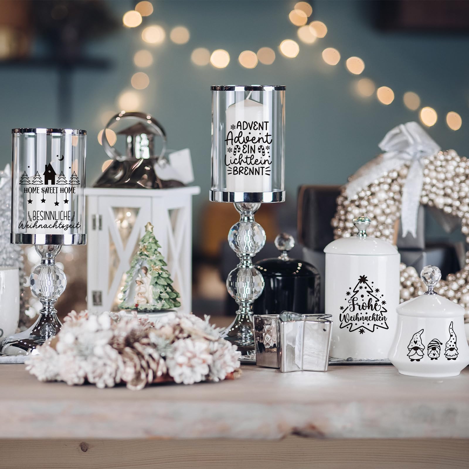 Rub On Sticker Weihnachten - 6 Blätter DIY Folie Aufkleber Für Möbel & Glas