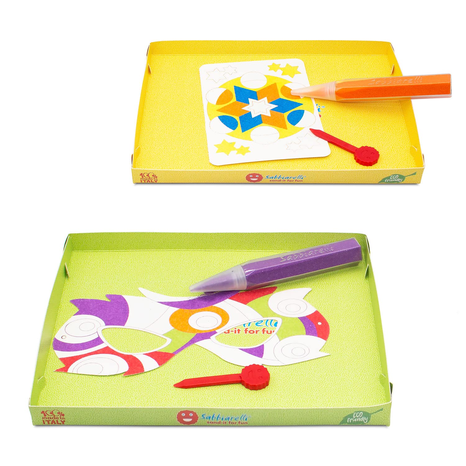 Sabbiarelli Sand-it For Fun – Box Sandsation Art 12-99 | Kit de Sand Art 100% Made in Italy avec Sable Coloré, Dessins Adhésifs et Accessoires | Hobby Créatif pour Ados et Adultes