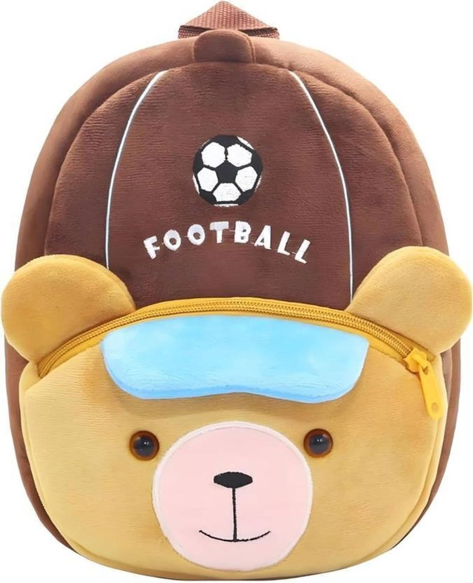 Cute Teddy Bear Kids Backpack with Football Cap Design | Soft Plush School Bag for Boys & Girls | Lightweight Travel Bag for Toddlers-image-15
