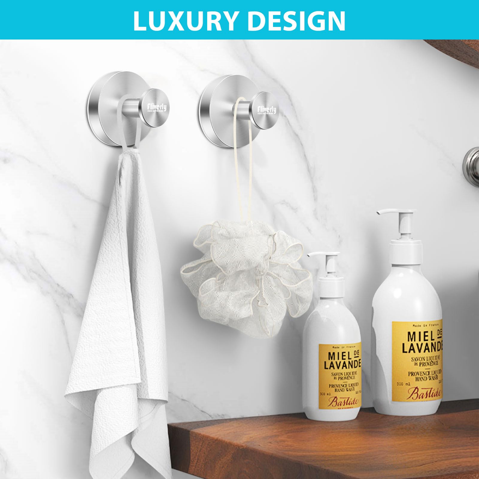 Ganchos con ventosa para ducha, ganchos extraíbles para toallas de baño, ventana, puerta de cristal, gancho para colgar bata de baño, impermeable, resistente, 2 paquetes, plateado