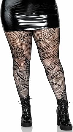 Leg Avenue Patterned Fishnet Tights with Snake Design