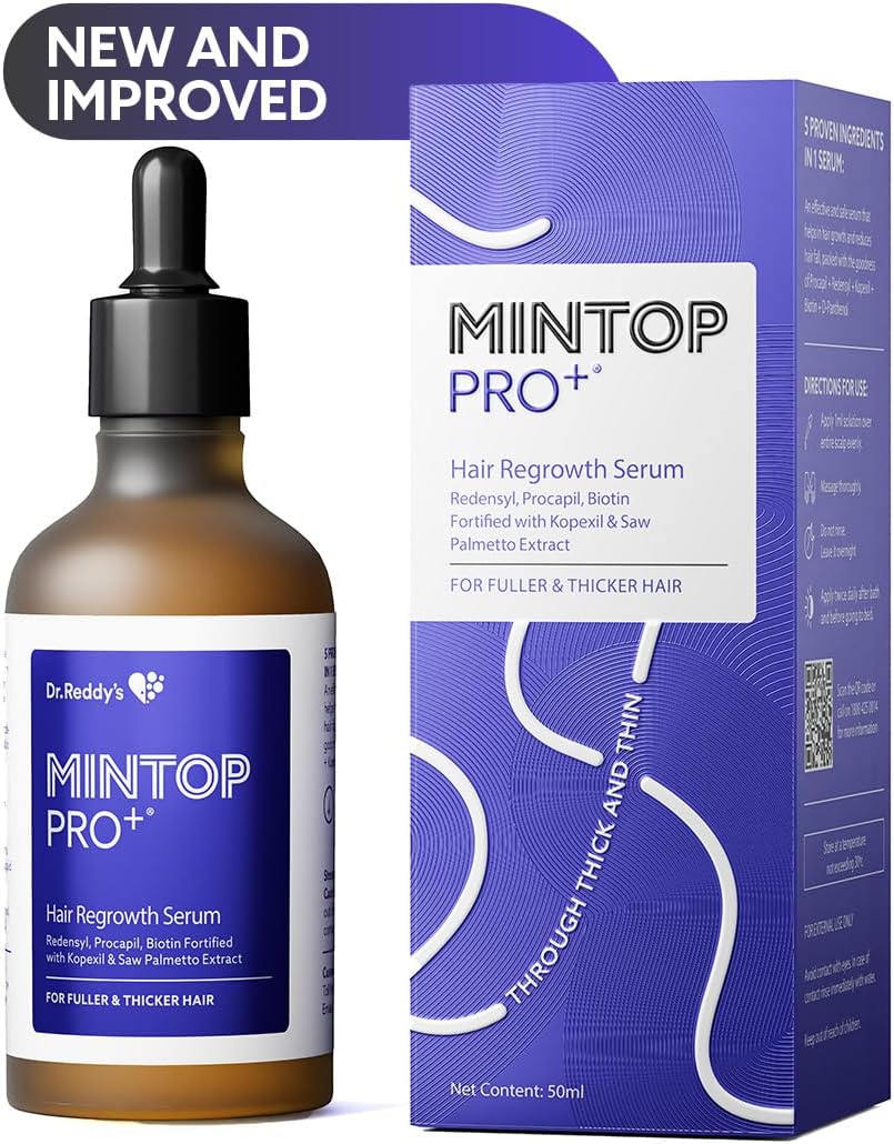 Plus| Hair Regrowth Serum by Dr Reddys|Fortified with Redensyl, Procapil, Biotin and Copexil| Proven Hair Fall Control| Scalp Nutrition| 50 Ml