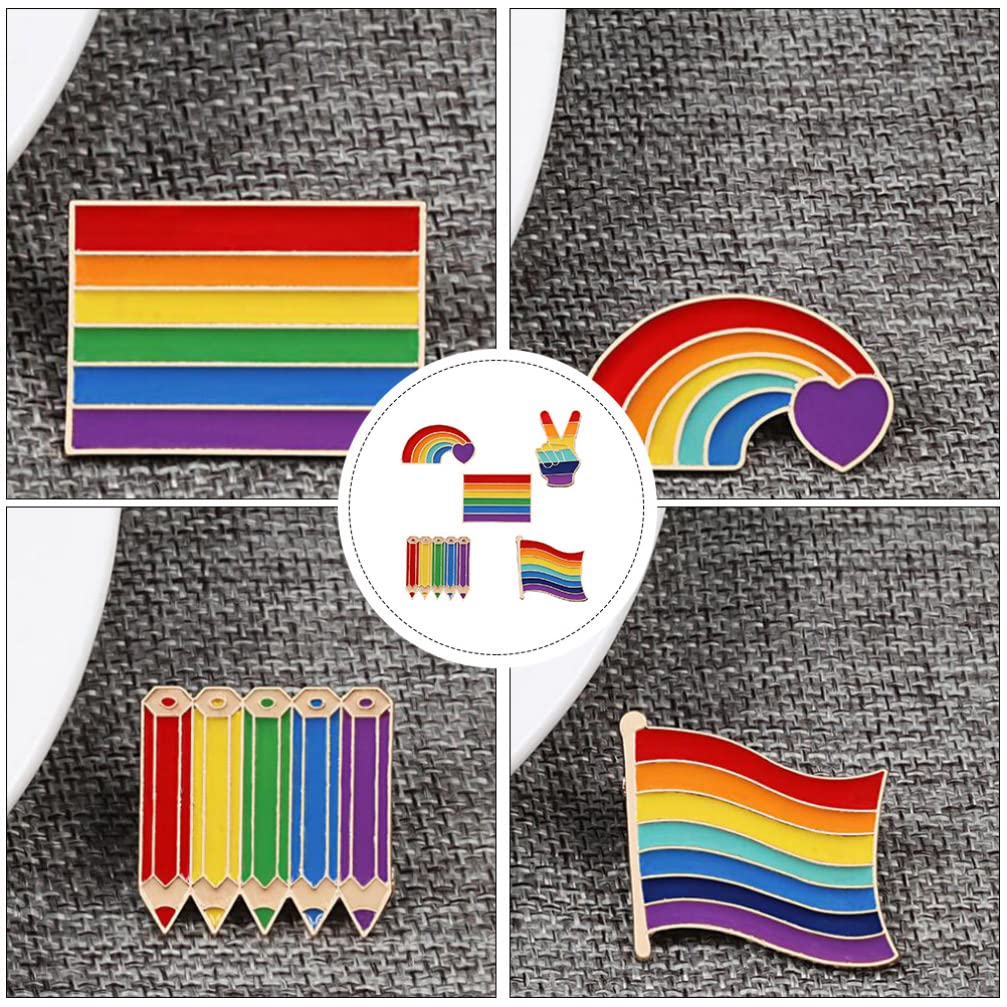 Essential Gay Pride Collection 5pcs Rainbow Broschen Öl Tropf Corsage Stifte