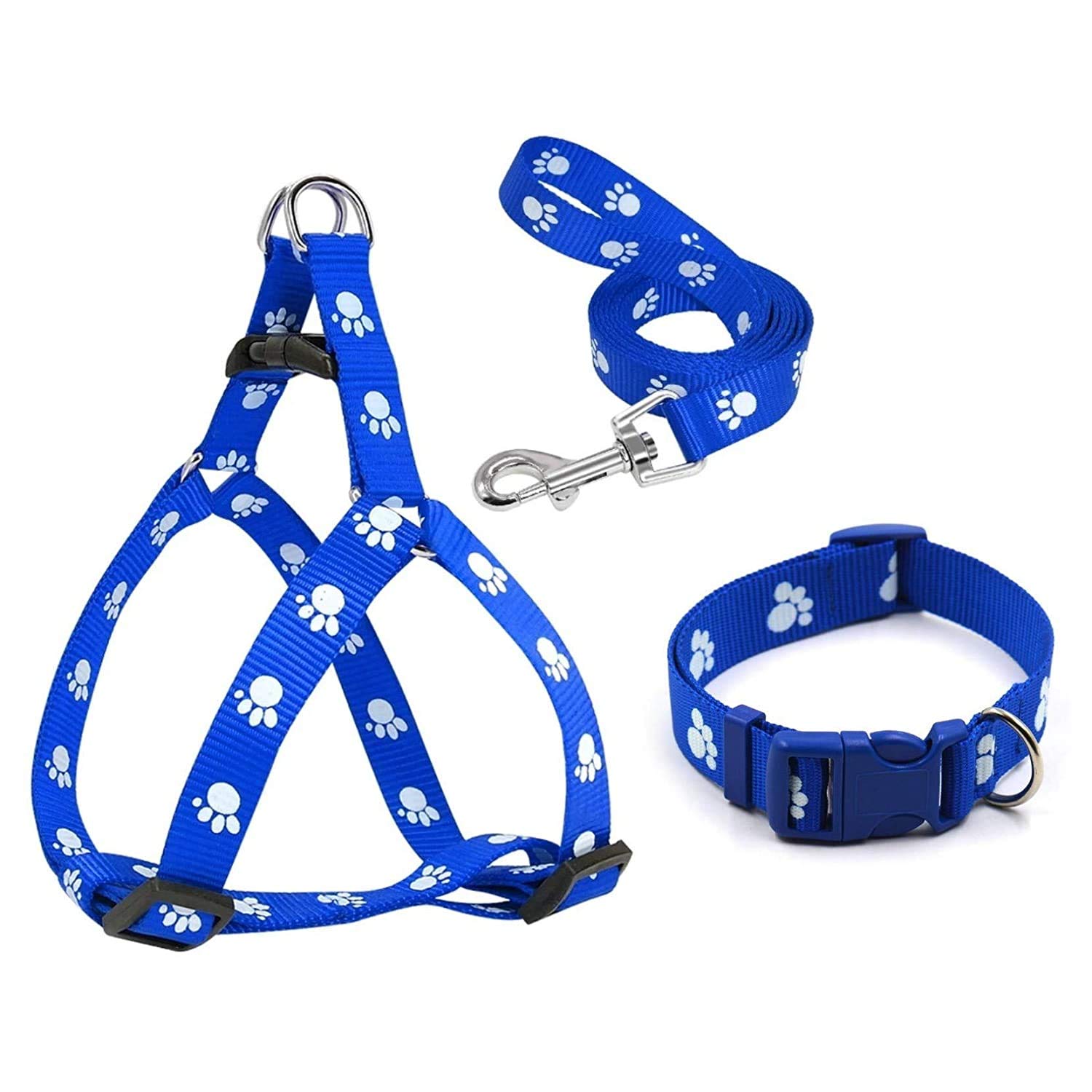 Pet Guard Dog Harness Leash Paw Print Collar for Small Dogs Blue (Colour May Vary) (B08W3J98SQ) Amazon Price History, Amazon Price Tracker