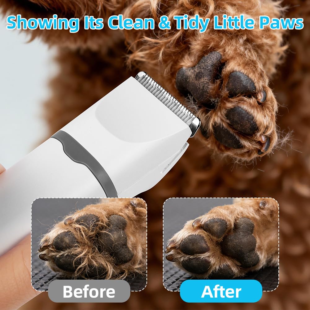 4 en 1 Tondeuse Chat Chien Set, Tondeuse silencieuse pour chat,USB-C,Tondeuses Professionnel Silencieux écran LCD pour Chats Chiens à Poils de Pattes Fesses et Poils Noués