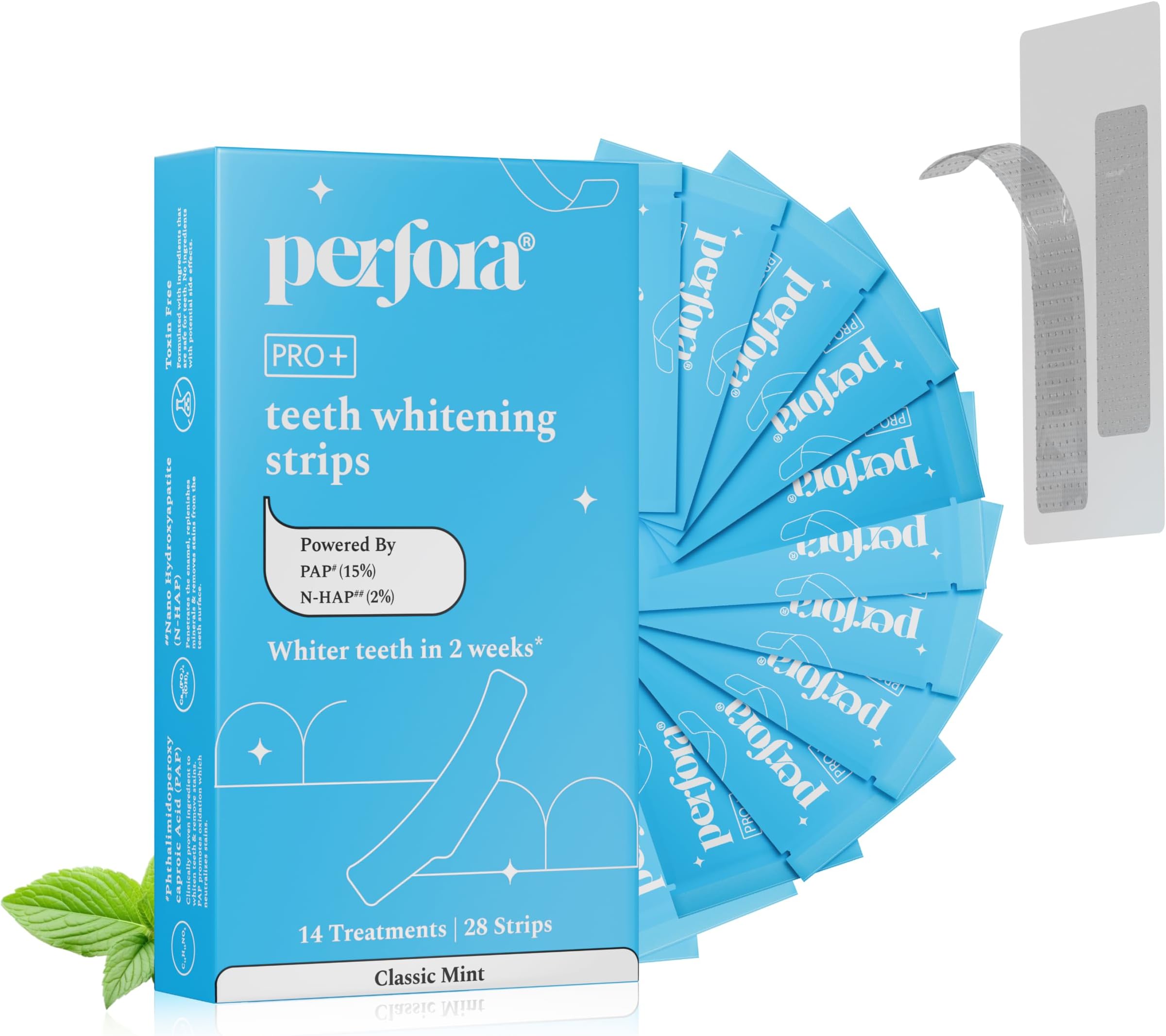 Teeth Whitening Strips - Pack of 14 Treatments (28 Strips) – Whitens Teeth in 1 Use | Sensitivity-Free, Enamel-Safe Oral Care | PAP & Hydroxyapatite for Stain Removal | Fast & Effective Teeth Whitening Products